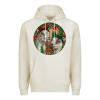 Oatmeal Heather Baby Goats Christmas Premium Hoodie - RanaPortraitStore