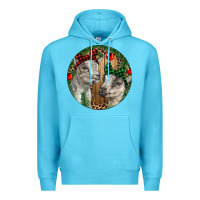 Ocean Blue Baby Goats Christmas Premium Hoodie - RanaPortraitStore