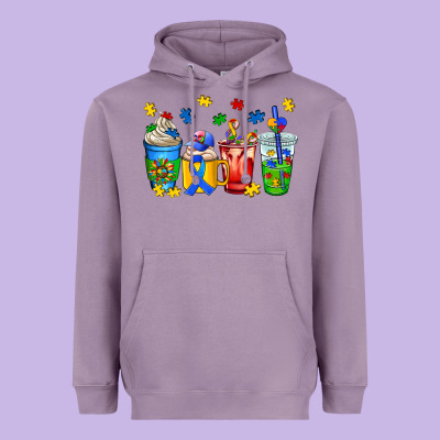 Autism Coffee Cup Heavyweight Hoodie Designed By Adodesignshop