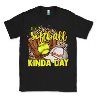 Black It's a Softball kinda day leopard Classic Tee - HowdyJamesFarm