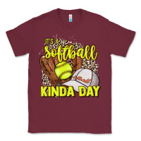 Burgundy It's a Softball kinda day leopard Classic Tee - HowdyJamesFarm