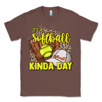 Chestnut It's a Softball kinda day leopard Classic Tee - HowdyJamesFarm
