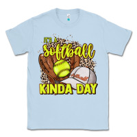 Dusty Blue It's a Softball kinda day leopard Classic Tee - HowdyJamesFarm