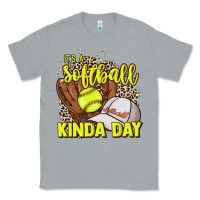 Heather Grey It's a Softball kinda day leopard Classic Tee - HowdyJamesFarm