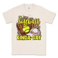 Natural It's a Softball kinda day leopard Classic Tee - HowdyJamesFarm