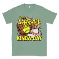 Sage It's a Softball kinda day leopard Classic Tee - HowdyJamesFarm