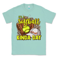 Seafoam It's a Softball kinda day leopard Classic Tee - HowdyJamesFarm