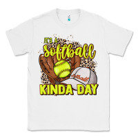 White It's a Softball kinda day leopard Classic Tee - HowdyJamesFarm