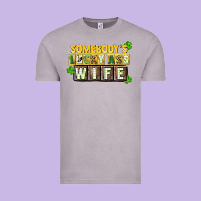 St. Patrick's Somebody's Lucky Ass Wife Vintage Tee Designed By Cowgirlartshop