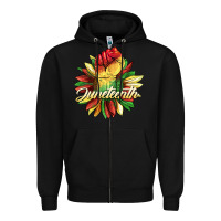 Black juneteenth fist sunflower Zipper Hoodie - BarkalooDesign