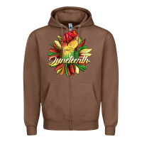 Chestnut juneteenth fist sunflower Zipper Hoodie - BarkalooDesign