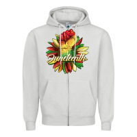 Dove Grey juneteenth fist sunflower Zipper Hoodie - BarkalooDesign