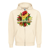 Sandshell juneteenth fist sunflower Zipper Hoodie - BarkalooDesign