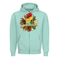 Seafoam juneteenth fist sunflower Zipper Hoodie - BarkalooDesign