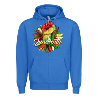 True Royal juneteenth fist sunflower Zipper Hoodie - BarkalooDesign