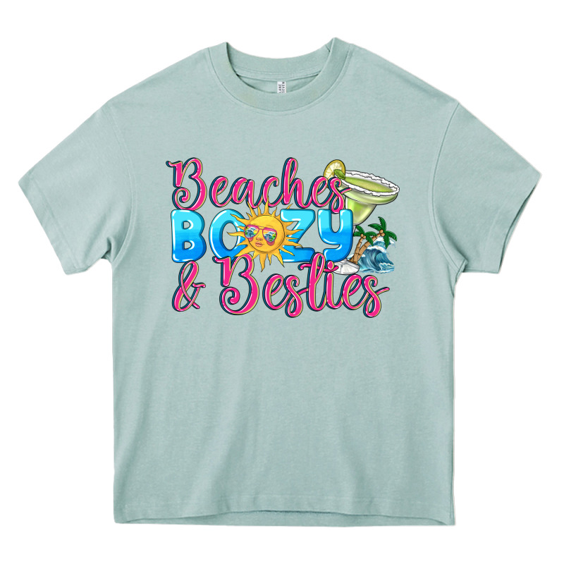 Beaches Boozy Besties Summer Heavy Core Tee by NancyCooperArtShop | Teevron