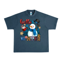 Midnight Navy hello winter Urban Heavy Tee - OliviaCreatesArt