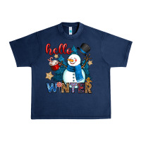 Navy hello winter Urban Heavy Tee - OliviaCreatesArt