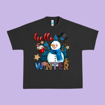 Hello Winter Urban Heavy Tee Designed By Oliviacreatesart