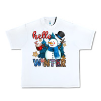 White hello winter Urban Heavy Tee - OliviaCreatesArt