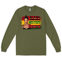 Army Green black history month black girl Long Sleeve Tee - FaDigitalArtStudio