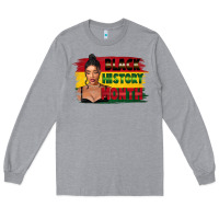 Heather Grey black history month black girl Long Sleeve Tee - FaDigitalArtStudio