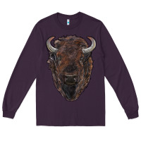 Plum american bison Long Sleeve Tee - RanaPortraitStore