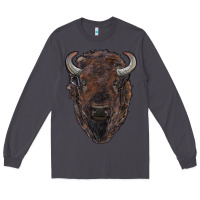 Smoke american bison Long Sleeve Tee - RanaPortraitStore