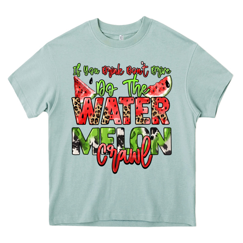 If You Drink Don't Drive Do The Watermelon Crawl Heavy Core Tee by NancyCooperArtShop | Teevron