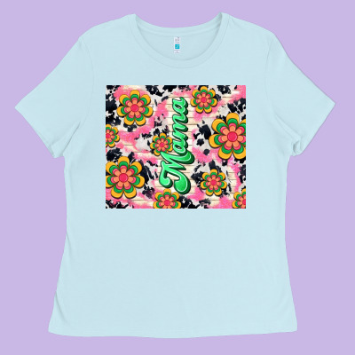 Mama With Hippie Daisies Ladies Tee Designed By Tumblerdesignbyshophia