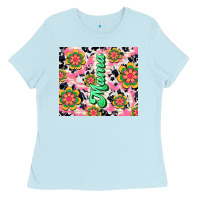 Baby Blue mama with hippie daisies Ladies Tee - TumblerDesignByShophia