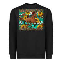 Black western horse sunflowers Heavyweight Sweatshirt - Artiststas