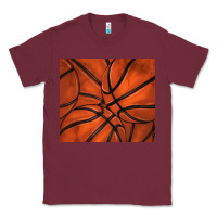 Burgundy distressed basketball pattern Classic Tee - TumblerDesignByShophia