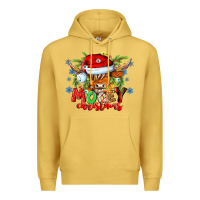 Antique Gold Mooey Christmas Premium Hoodie - CowhideDigitalArt