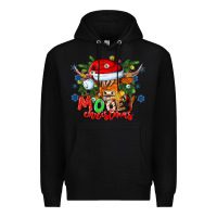 Black Mooey Christmas Premium Hoodie - CowhideDigitalArt
