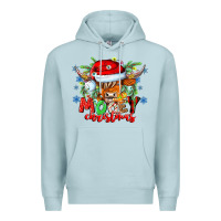 Blue Mist Mooey Christmas Premium Hoodie - CowhideDigitalArt