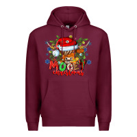 Burgundy Mooey Christmas Premium Hoodie - CowhideDigitalArt