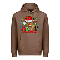Chestnut Mooey Christmas Premium Hoodie - CowhideDigitalArt