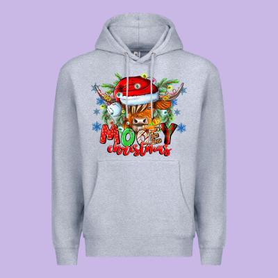 Mooey Christmas Premium Hoodie Designed By Cowhidedigitalart