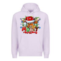 Lilac Mooey Christmas Premium Hoodie - CowhideDigitalArt