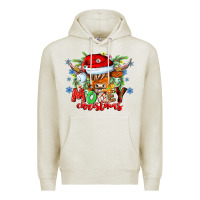 Oatmeal Heather Mooey Christmas Premium Hoodie - CowhideDigitalArt