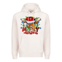 Pale Pink Mooey Christmas Premium Hoodie - CowhideDigitalArt