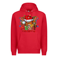 Red Mooey Christmas Premium Hoodie - CowhideDigitalArt