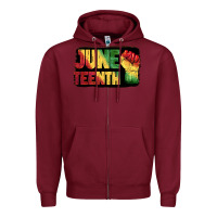 Burgundy juneteenth Zipper Hoodie - BarkalooDesign