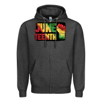 Charcoal Heather juneteenth Zipper Hoodie - BarkalooDesign