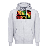 Heather Grey juneteenth Zipper Hoodie - BarkalooDesign