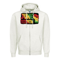 Oatmeal Heather juneteenth Zipper Hoodie - BarkalooDesign