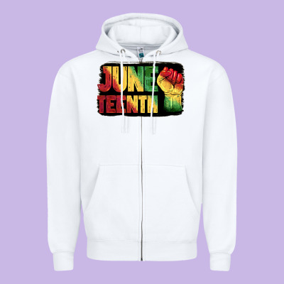 Juneteenth Zipper Hoodie Designed By Barkaloodesign