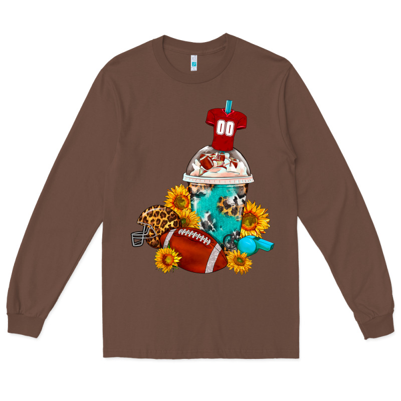 Football Frappe Coffee Long Sleeve Tee by FaDigitalArtStudio | Teevron