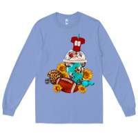 Colony Blue Football Frappe Coffee Long Sleeve Tee - FaDigitalArtStudio